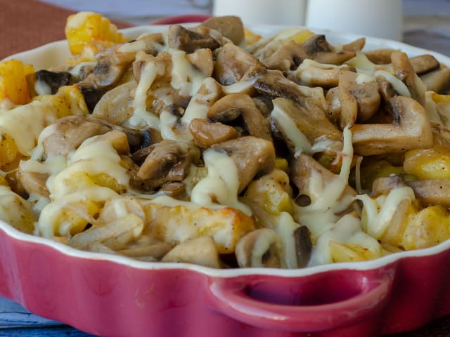 fırında mantarlı patates