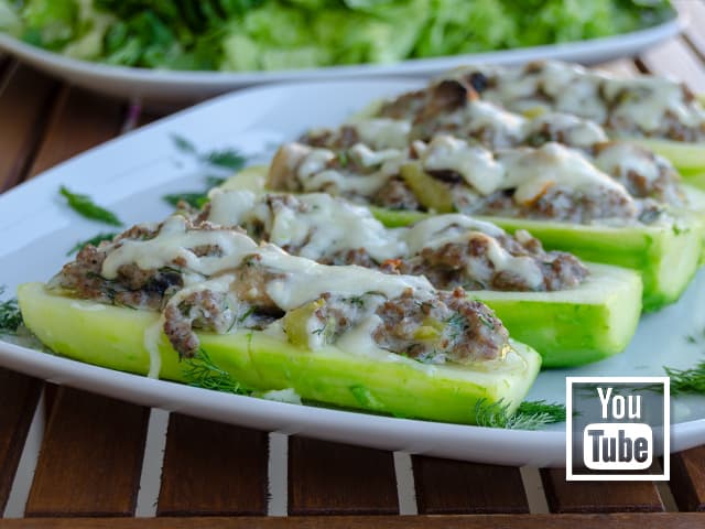 kıymalı mantarlı kabak graten